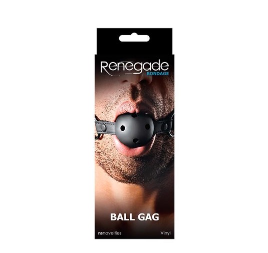 Knebel-RENEGADE BONDAGE BALL GAG BLACK